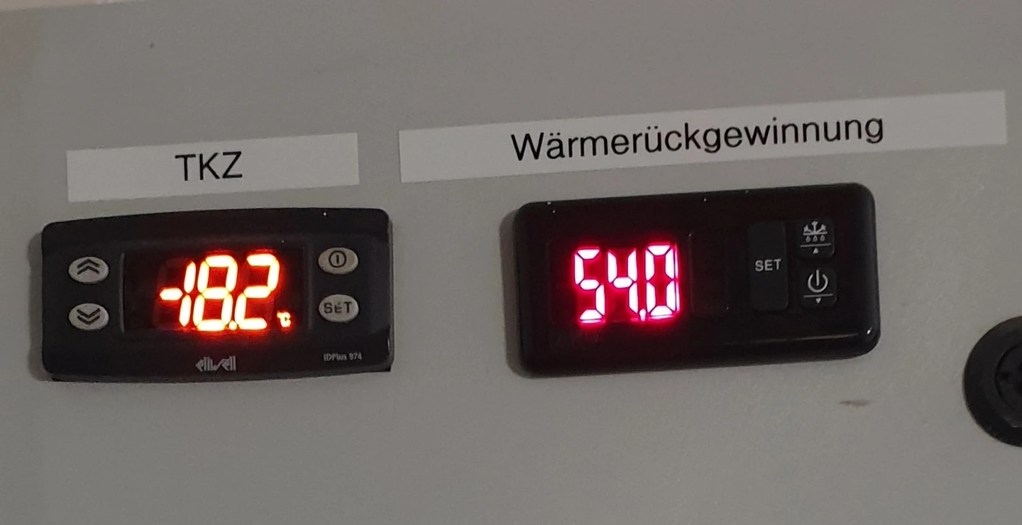 Foto eines Kühlzellen-Display. 